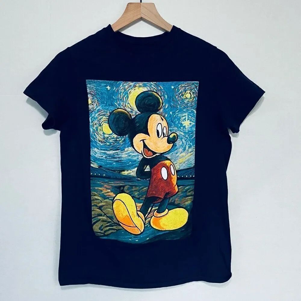 Disney Mickey Mouse Van Gogh Starry Night Design Sz S NWOT